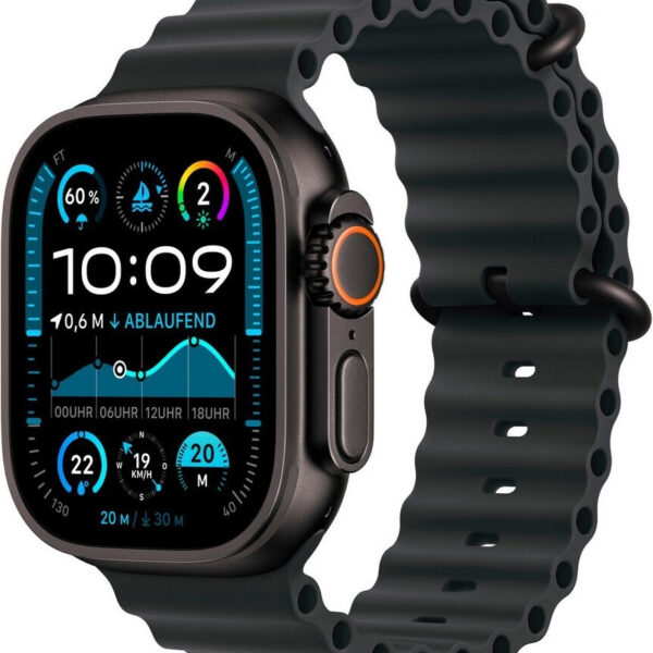 Apple Watch Ultra 2 (2024) Titan Schwarz Ocean Armband Schwarz