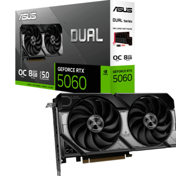 ASUS Premium Service ASUS GeForce RTX 5060 DUAL OC 8GB, Grafikkarte (DLSS 4, 3x DisplayPort, 1x HDMI 2.1)